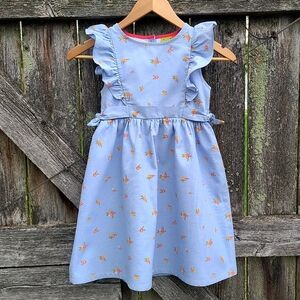 Penelope Mack, LTD Little Girls Ruffle Sleeve Casual Dress Blue/Flower Print
